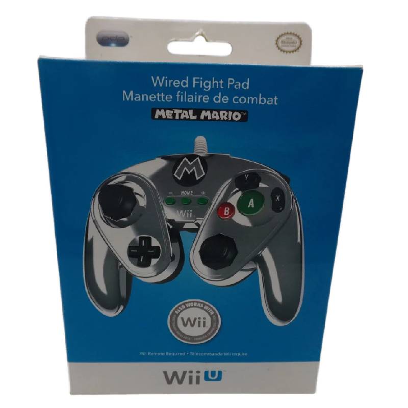 Wired Fight Pad Wii / Wii U Metal Mario (Ny i eske)