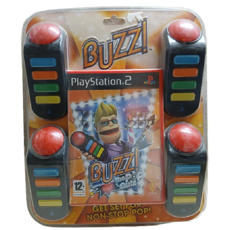 Buzz: The Pop Quiz + Buzzer (PS2) - Fabrikkforseglet