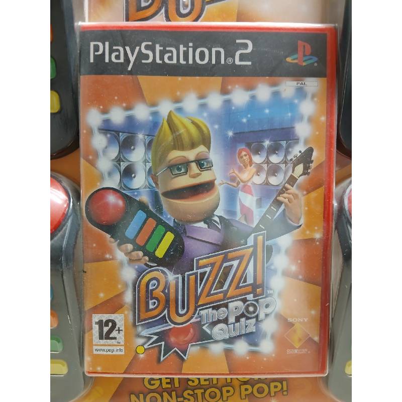 Buzz: The Pop Quiz + Buzzer (PS2) - Fabrikkforseglet