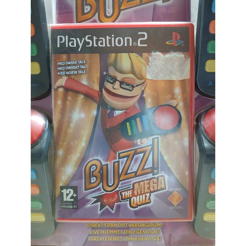 Buzz: The Mega Quiz + Buzzere (PS2) - Forseglet Norsk