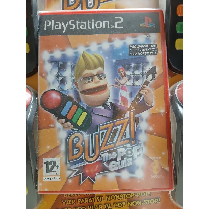 Buzz: The Pop Quiz + Buzzere (PS2) - Forseglet Norsk