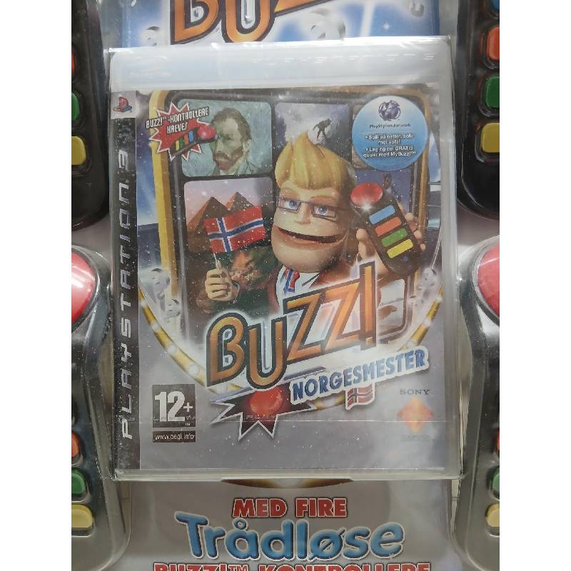 Buzz! Norgesmester + Buzzere - PS3 (Forseglet Norsk)