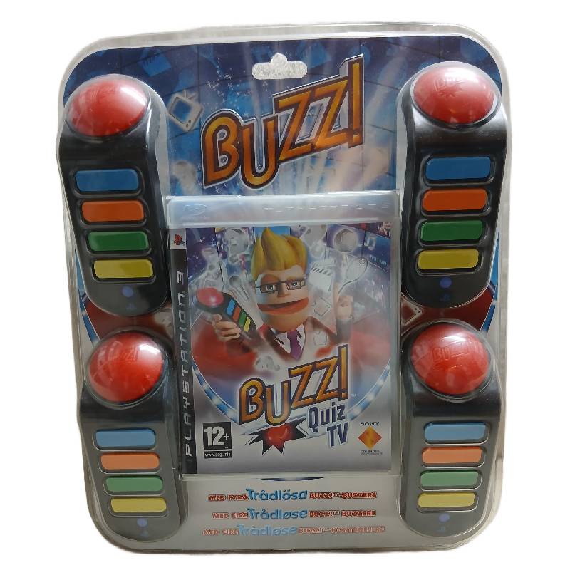 Buzz! Quiz TV + Buzzere - PS3 (Forseglet Norsk)