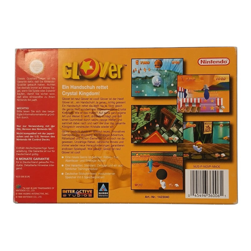 Glover - Nintendo 64 PAL (tysk utgave)