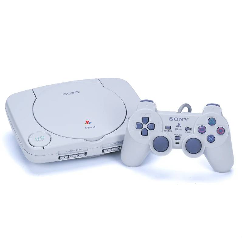 PlayStation 1 med Kabler og Kontroller