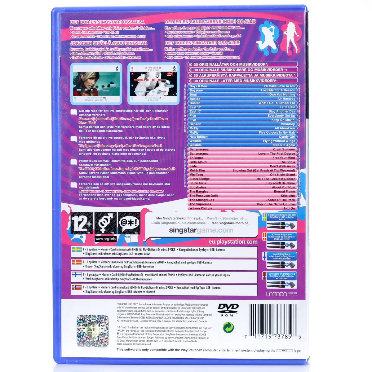 SingStar Boybands vs Girlbands -PS2
