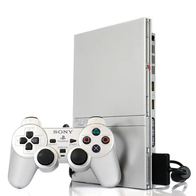 Sony Playstation 2 Slim Sølv maskin Pakke (PS2)