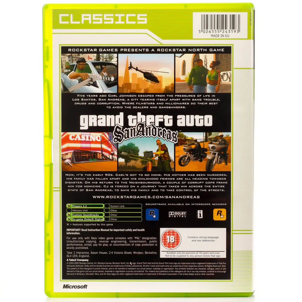 Grand Theft Auto: San Andreas - Xbox