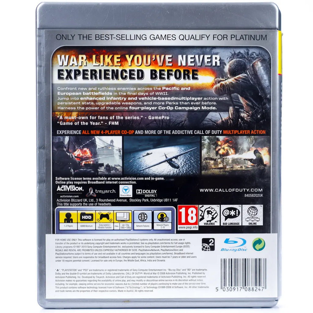 Call of Duty: World at War Platinum