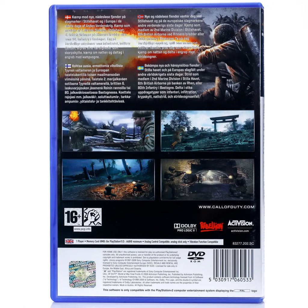 Call of Duty: World at War Final Fronts (CIB) - PS2